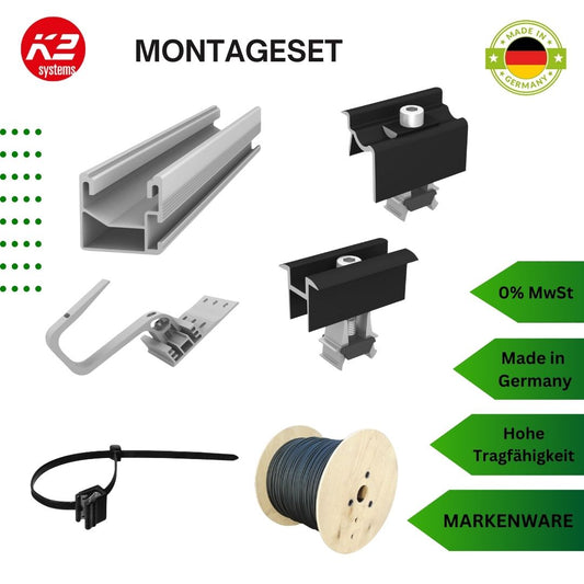 PV Montageset K2 Systems Montagesystem für Photovoltaik Anlagen inkl. Statik